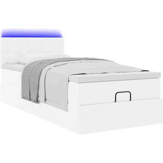 osmannisk sengeramme med madras 90x200 cm kunstlæder hvid