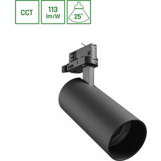 ANDROMEDA PRIME skinnespot 24W - 3-faset skinne CCT, 230V, 25°, IP20, DI.76x177x228mm, sort, Spectrum - Dæmpbar : Ikke dæmpbar, Kulør : CCT (Varm til Kold Hvid)