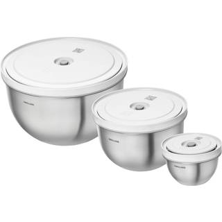 ZWILLING Fresh & Save BOWLS Vakuum skål sæt S/M/L / 6-dele, Rustfrit stål, Sølv-Hvid