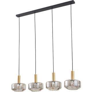 Lindby hængelampe Hildur, 4 lyskilder, 118 cm, røgfarvet grå, glas