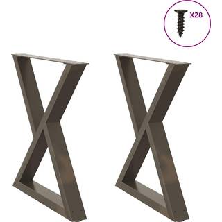 spisebordsben 2 stk. naturstål 70 x (72-73,3) cm stål