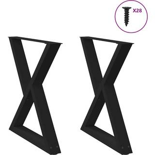 Spisebordsben 2 stk Sort 70x(72-73,3) cm Stål