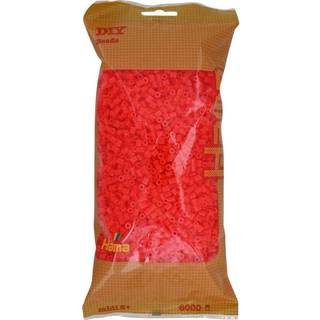 Hama Midi, perler, 6.000 stk., neonrød (35) [Levering: 1-2 dage]