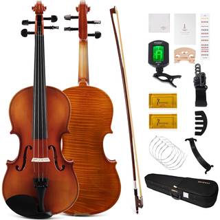 Phoenix violin 4/4 fuld st?rrelse kit violin fiddle s?t til begyndere voksne studerende med palisander bue ekstra strenge & bro 2 rosins tuner ca