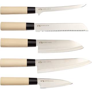Houcho med 5 knive leveret i balsaboks