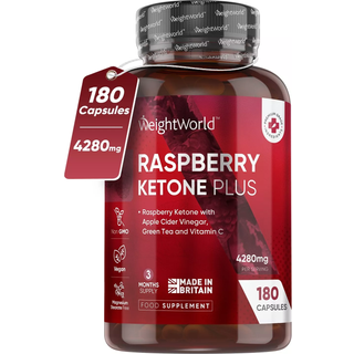 Hindbærketoner Plus 4280mg 180 kapsler - Til stofskifte og fedtforbrænding