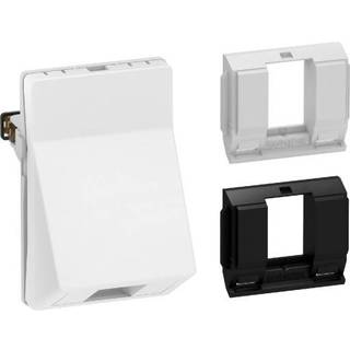 LK FUGA dataudtag uden konnektor f/1 Keystone, skrå 1½ modul, hvid