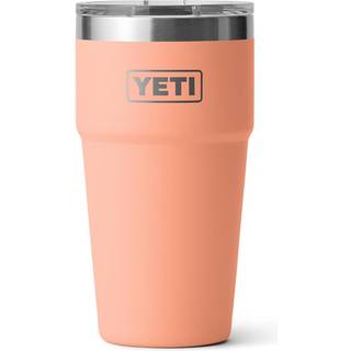 Yeti Rambler 20 Oz Stabelbar tumbler Rustfrit st?l Vakuum isoleret med Magslider L?g Lowcountry Peach