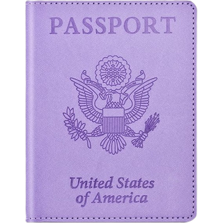 Pas og vaccinekort Holder Cover Combo Pasport Case /Wallet med vaccinekortspalt til kvinder og m?nd (al-lilla)