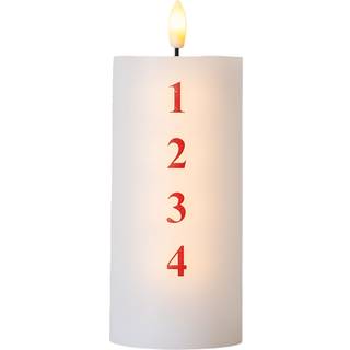 Sirius Sille Adventslys, LED, H15 cm, Hvid/Rød