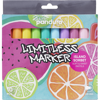 Limitless Markers Island Sorbet Set 10 – akrylpenne i frugtagtige pastelfarver