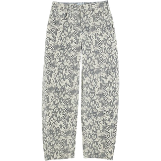 River Island Seamed Snake Print Barrel 100% Cotton Jeans34 S