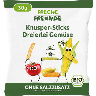 Freche Freunde Økologiske, knasende sticks med tre slags grøntsager 431.67 DKK/1 kg