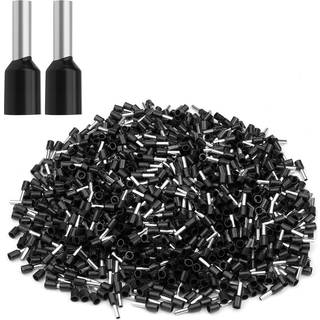 XHF 1000 pcs AWG 18/1,0 mm trådferruler Isolerede kobberkrimpsstik Crimp Pin Cord end terminaler Sort