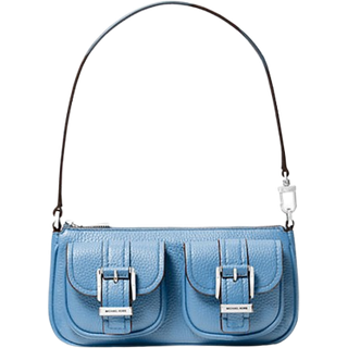 MK Zoe Small Pebbled Leather Pochette - Blue - Michael Kors - ONE SIZE