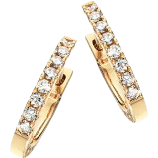 Dazzling - 14 kt guld creoler med i alt 0,22ct W/Si
