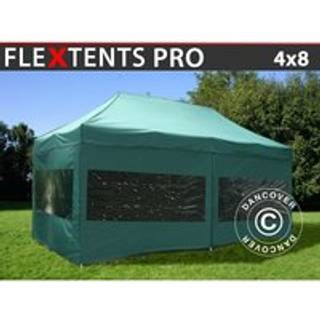 Foldetelt FleXtents Easy up pavillon PRO 4x8m Grøn, inkl. 6 sider