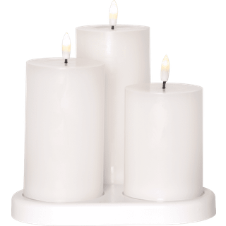 LED Bloklys 3-pak Flamme Charge – Genopladelige