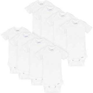 Gerber Baby 8-Pack Kortrmede Onesies Bodysuits Solid White 12 Months