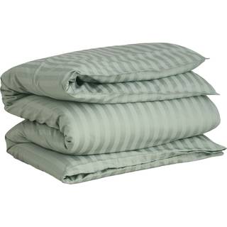 Gant Home Sateen Stripes Dynebetræk 220x220 Cm - Dyner Bomuld Clay Green - 851030203-334