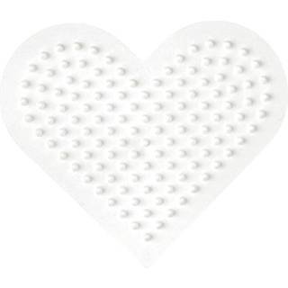 Hama Perleplade Midi - Hjerte Lille 8,5x7,5cm - Hvid (236)