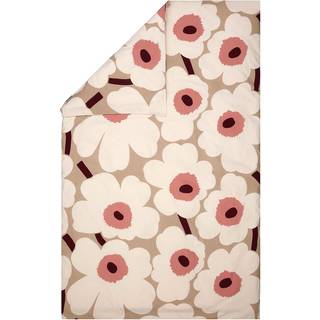 Marimekko Dynebetræk Unikko Beige Cotton Rose 150x210 cm
