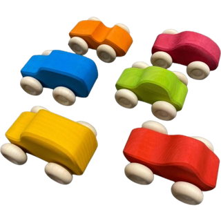 Grimms Colorful Wooden Cars, 6 pcs.