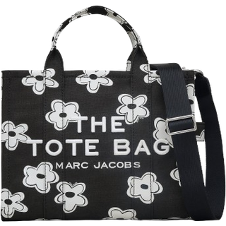 The Daisy Canvas Medium Tote Bag, Black/White