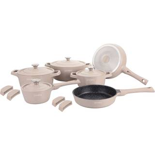 Cookware Set Die Cast Alu - 14Pcs -  BEIGE - Royalty Line