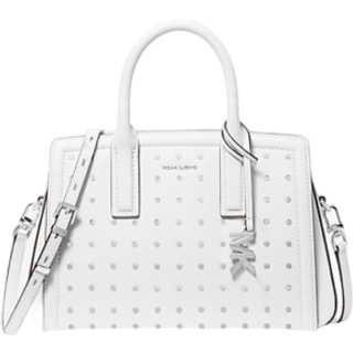 MK Laila Small Studded Leather Satchel - White - Michael Kors - ONE SIZE