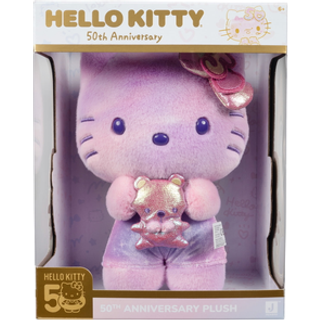 Hello Kitty og Friends 50 -års jubilæum 8 -tommer Hello Kitty Plush med 50 -års jubilæum Teddy Bear - 5 årtier med venskab - officielt licenseret