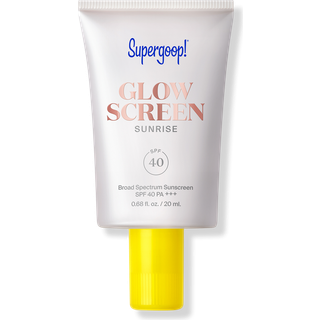 Supergoop! Glowscreen SPF 40 Sunrise (Champagne Glow) - 20 mL - Glowy Primer + bredspektret tonet solcreme - Hjlper med at filtrere blt lys - H
