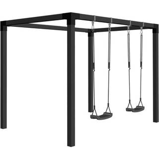 Plus daylife gyngestativ mod.2 trykimpr. med 2 gynger og sorte cubic beslag 198x208x268cm
