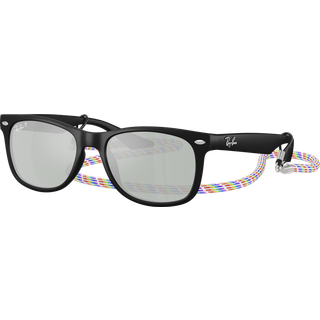 Ray - Ban Børn RJ9052S JUNIOR NEW WAYFARER 7028Y4 Solbriller Nylon Sort Grøn Firkantet Polariseret Spejl