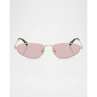 Miu Miu Kvinde MU A52S ZVN4I0 Solbriller Metal Guld Rosa Geometrisk Normal