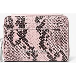 MK Jet Set Small Snake Embossed Leather Wallet - Pink - Michael Kors - ONE SIZE