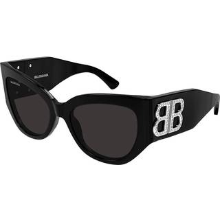 Balenciaga BB0322S 007 55 Solbriller Kvinder Black - Black - 55mm