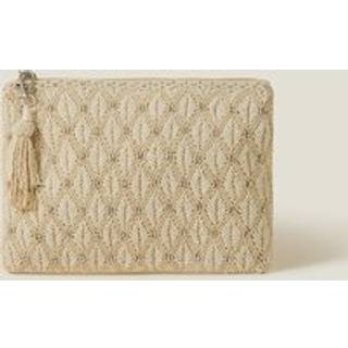 Accessorize Accessorize Natural Bridal Embellished Zip Clutch Bag