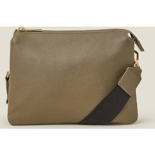 Accessorize Accessorize Green Double Pouch Leather Cross-Body Bag