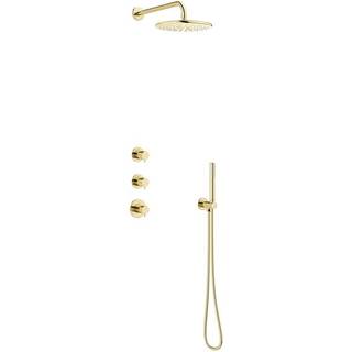 Damixa Silhouet XS1 brusesystem til indbygning, poleret messing