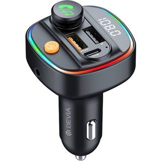 Devia Smart Bluetooth FM-sender / Biloplader PD 30W 3A, 1x USB-C/2x USB-A - Sort