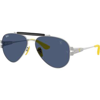 Ray - Ban Unisex RB3762M F06480 Solbriller Metal Sølv Blå Pantos Normal