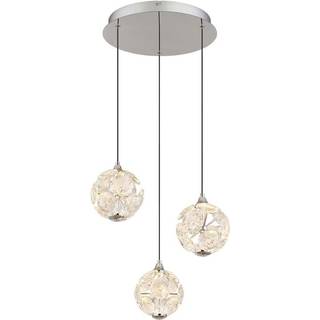 Virina LED-hængelampe, Ø 42 cm, transparent, krystal, 3 lyskilder