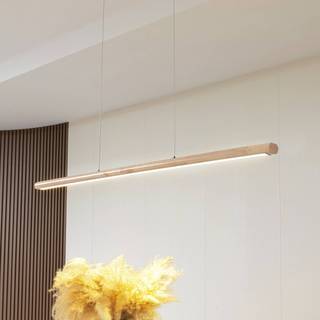 Lucande LED-hængelampe Maruta, træ, bjælke, 120 cm, 3000K
