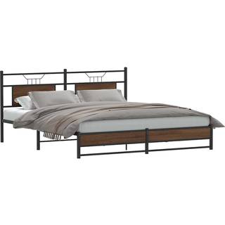 Sengeramme Uden Madras Konstrueret Træ Brunt Eg Brun Eg - med sengegavl og dobbelt lavt fodgærde / 160 x 200 cm