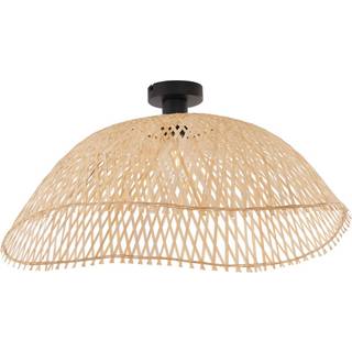 Art Deco loftslampe sort med natur bambus 60 cm - Alka