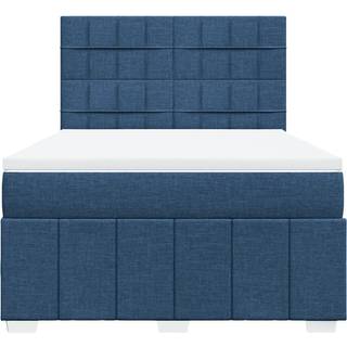 Kontinentalseng Med Madras Stof Blå - Blok med firkanter / 140 x 200 cm