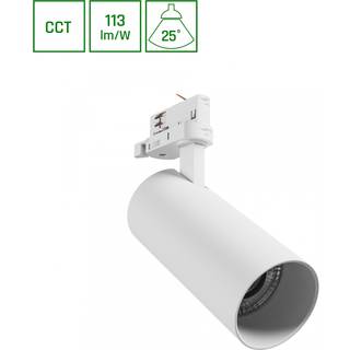 Andromeda Prime skinnespot 24W - 3-faset skinne, CCT, 230V, 25°, IP20, DI.76x177x228mm, hvid, Spectrum - Dæmpbar : Ikke dæmpbar, Kulør : CCT (Varm til Kold Hvid)