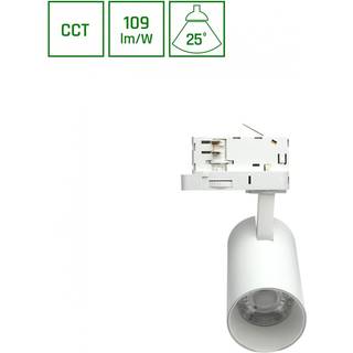 Andromeda Prime skinnespot 16W - 3-faset skinne CCT 230V 25° IP20 DI. 63x134x184mm hvid Spectrum - Dæmpbar : Ikke dæmpbar, Kulør : CCT (Varm til Kold Hvid)
