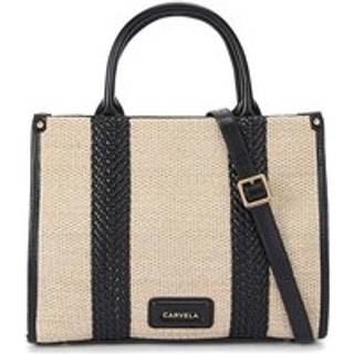 Carvela Carvela Twisted Raffia Midi Black Bag